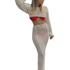 Women s Boho Style Crochet Bikini Cover Up Set Off Shoulder Knit Crop Top with Matching Long Skirt for Beachwear and Pool