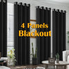 4PCS Blackout Curtains, Heat-Insulated Grommet Curtains For Bedroom Darkening, Noise Reduction Curtains For Living Room