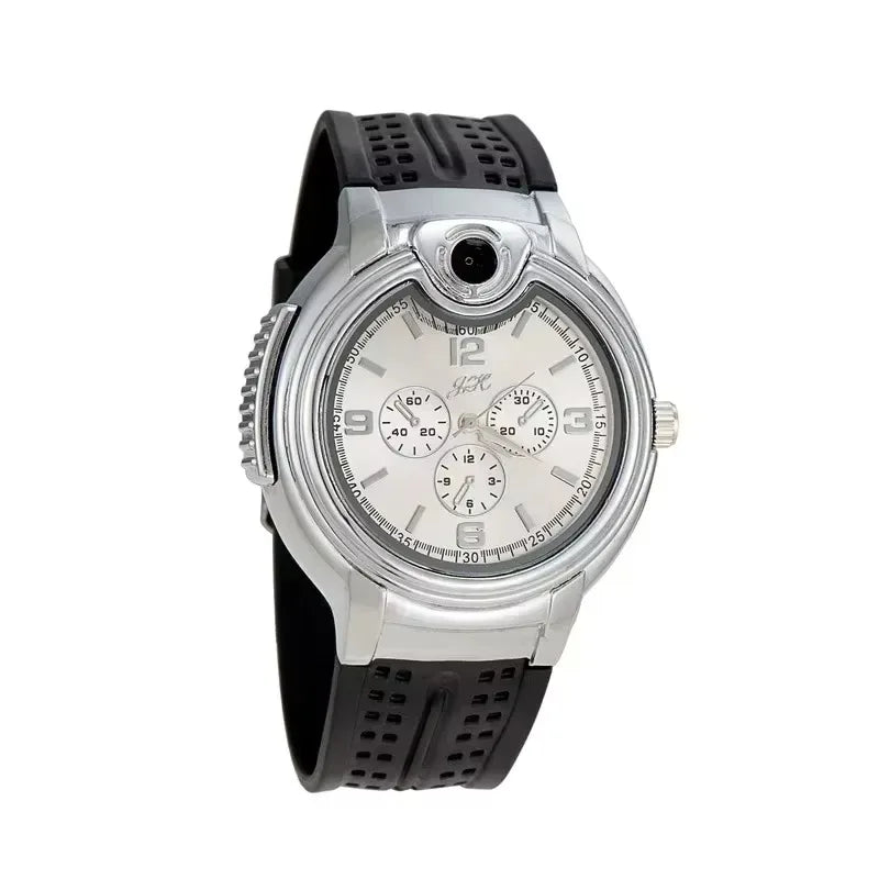 New Trendy Metal Gas Watch Lighter Men Outdoor Windproof Portable Rechargeable Lighter Fashion and Cool Personality Gift 2025