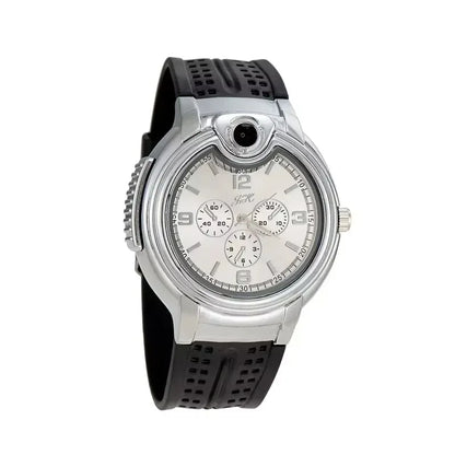New Trendy Metal Gas Watch Lighter Men Outdoor Windproof Portable Rechargeable Lighter Fashion and Cool Personality Gift 2025