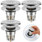 3Pcs Universal Stainless Steel Bathroom Basin Pop-Up Bounce Core Sink Stopper with Drain Hole for Bathtub Stopper Bathroom Tools