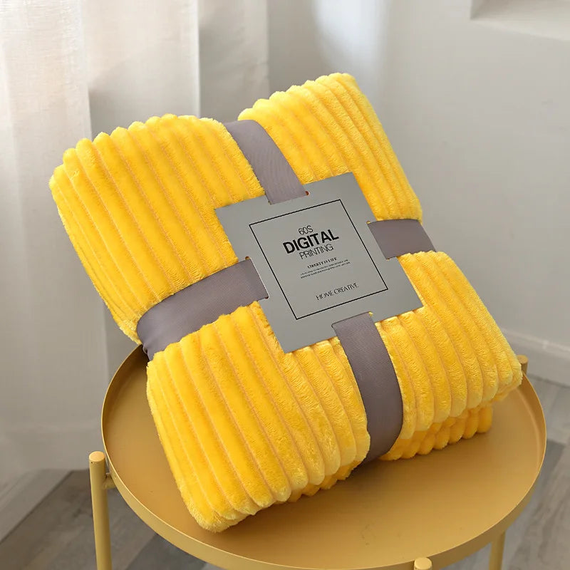 Winter Flannel Blankets For Beds Solid Coral Fleece Faux Fur Throw Coverlet Sofa Cover Bedspread Soft Fluffy Plaid Blankets