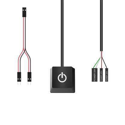 2m Computer Desktop Mechanical Switch PC Motherboard External Start Power On/Off Button Extension Cable 7 Color Lights PC Switch