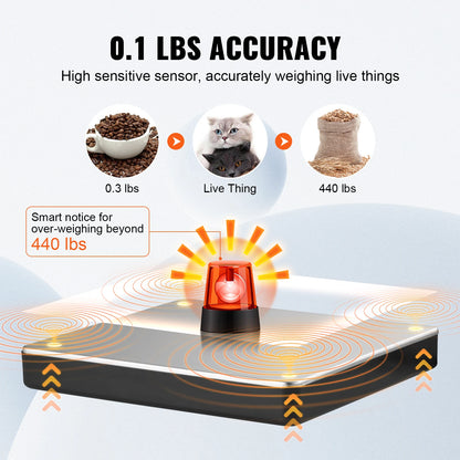 VEVOR 440lbs Digital Shipping Scale with Timer Tare Function HD LCD Screen Portable Package Postal Scale for Home Post Office