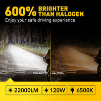 AUXITO 2Pcs 22000LM H11 LED Headlight Canbus H8 H9 9005 HB3 9012 HIR2 9006 HB4 Turbo Lamp 120W Super Bright Car Headlamp 6500K