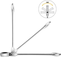 DEKO 13-piece Flex-Head Ratcheting Combination Wrench Set 5/16"-1" SAE 72-Tooth Cr-V Ratche Wrenches with Roll-up Pouch