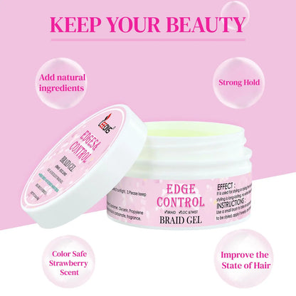 Edge Control Wax Stick and Braiding Gel for Women Strong Hold Edge Smoother Long Lasting Broken Hair Holder Wax Stick