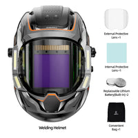 ANDELI Welding Helmet with Large Viewing True Color Auto Darkening Welding Helmet 4 Arc Sensor for Welding Cut Grind Area