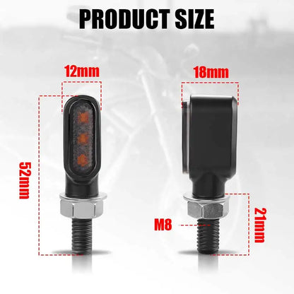 8mm Mini led Motorcycle Turn signal Light lamp Indicators Blinker clignotant moto led for honda yamaha kawasaki cafe racer 12V