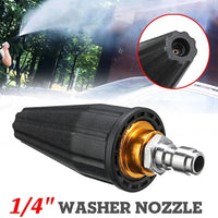 1/4" Car Pressure Washer Accessory Turbo Rotary Nozzle 360° Rotary Turbo 4000 PSI Solid Brass + ABS With 5 Nozzles