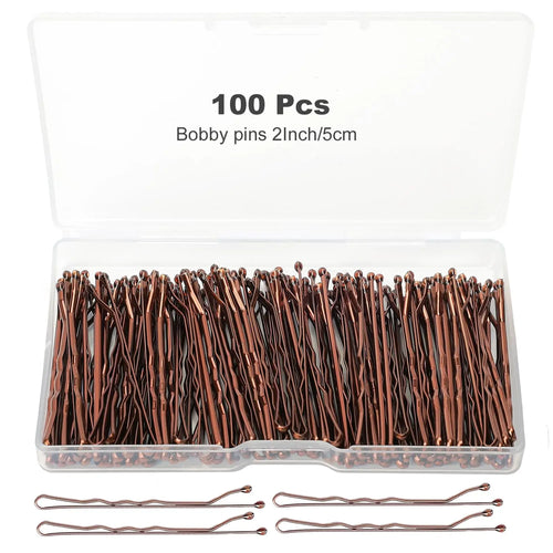100 Pieces Hair Clip Black Hair Pin Set for Women Girls Kids Premium Wave Black Hair Pin with Storage Box