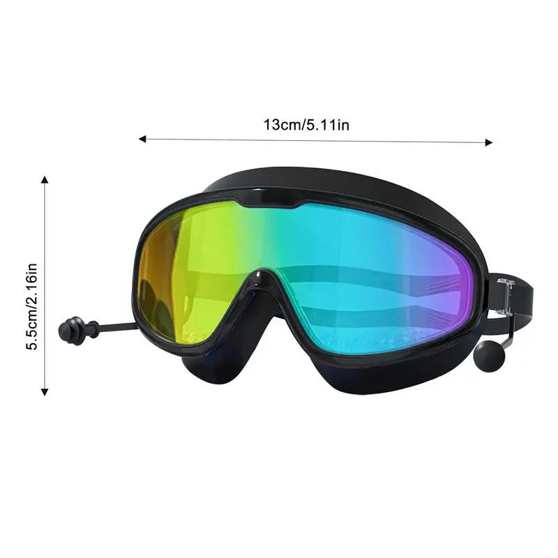 Adult Swimming Goggles Adjustable Wide View Swim Goggles HD Clarity Swimming Glasses Full Protection No Leaking Goggles For