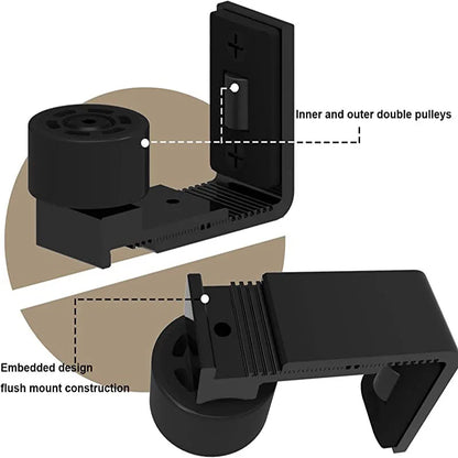 CCJH Sliding Compartment Door Adjustable Floor Rail Wall/Door Bottom Rail Hardware Accessories Black