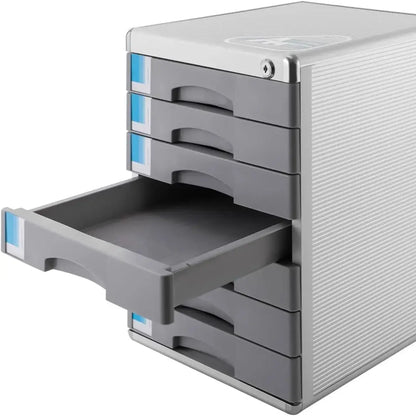 Desk Organizer 7 Drawers, Metal Desktop Storage Cabinet File Holder with Locks and Keys, Filing Case Literature for Office Home