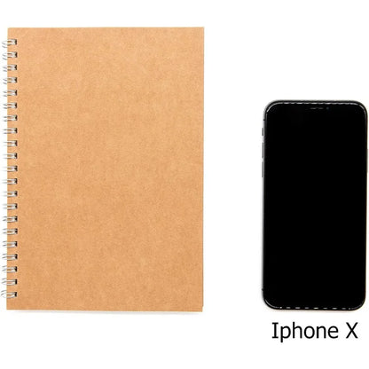 Blank Spiral Notebook, 3-Pack, Soft Cover, Sketch book, 100 Pages / 50 Sheets, 7.5 inch x 5.1 inch, 100GSM, (Brown)