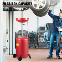 VEVOR 20 Gallon Waste Oil Drain Tank Air Operated Drainer with Pressure Regulating Valve for Fluid Fuel Transfer Drainage