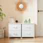 JHK Nightstand Bedside Coffee Sofa Tea Table Storage Closet Chest Clothes Display For Bedroom 2 Fabric Drawers Cabinet Furniture