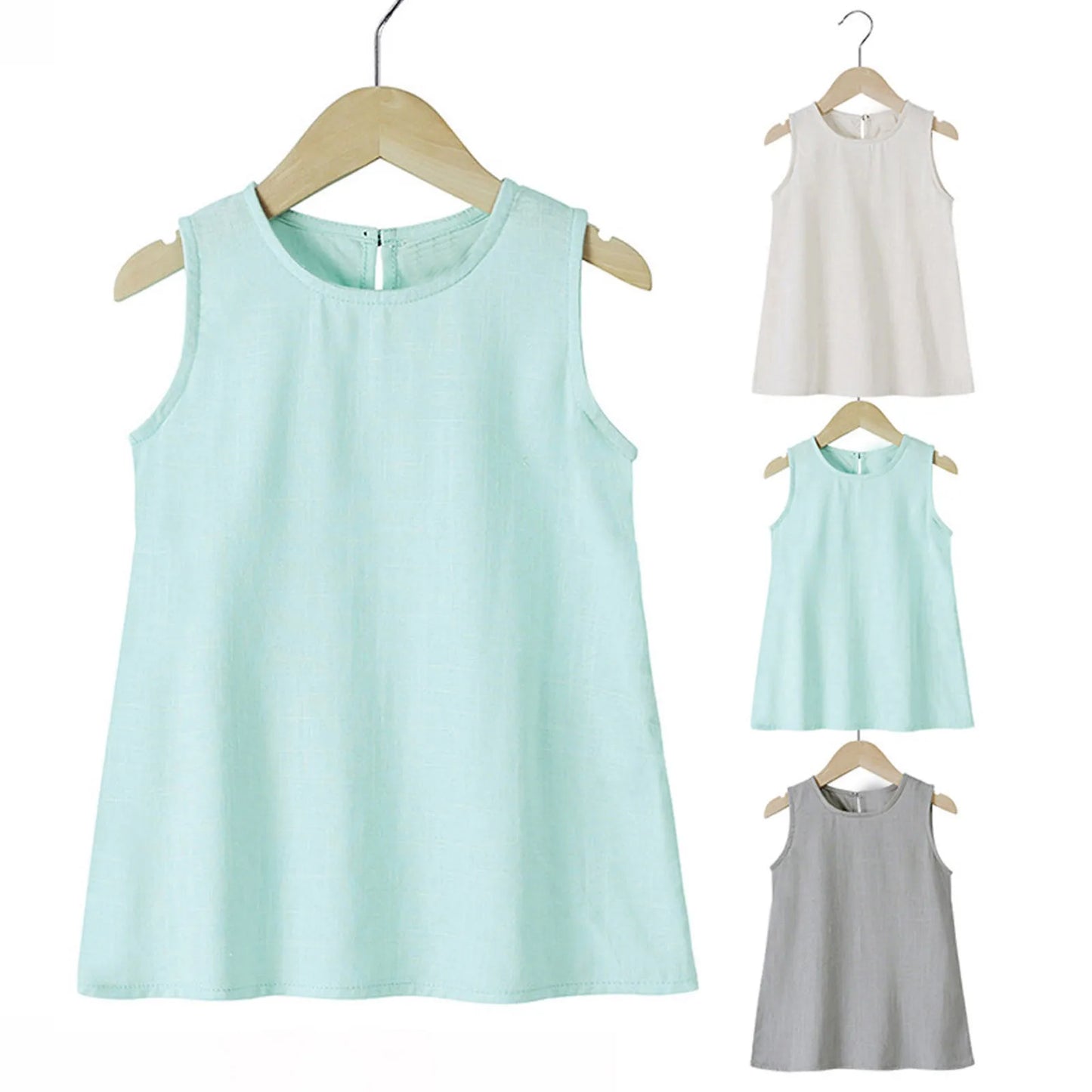 Kids Toddler Baby Girls Spring Summer Solid Sleeveless Princess Dress Clothes Christmas Dresses for Baby Girls 9 Months