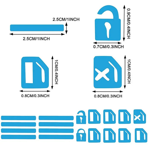 18Pcs/set Car Luminous Door Window Lift Button Stickers Car Windows Control Panel Decals Car Interior Sticker Auto Accessories