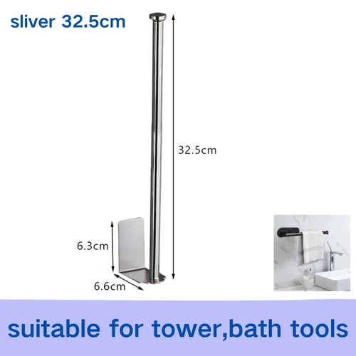 Self Adhesive Toilet Paper Towel Holder Punch-free Roll Paper Holder Kitchen Hook Storage Holder Stainless Steel Wall Mount Hook