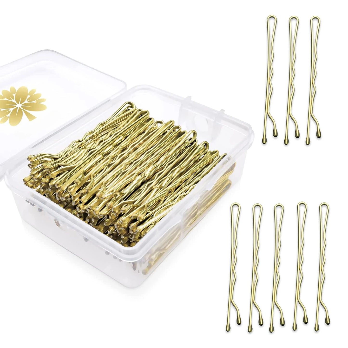 100PCS 2Inches Hair Pins Kit Secure Hold Bobby Pins Clips for Women Girls and Hairdressing Salon With Clear Storage Box(Black)