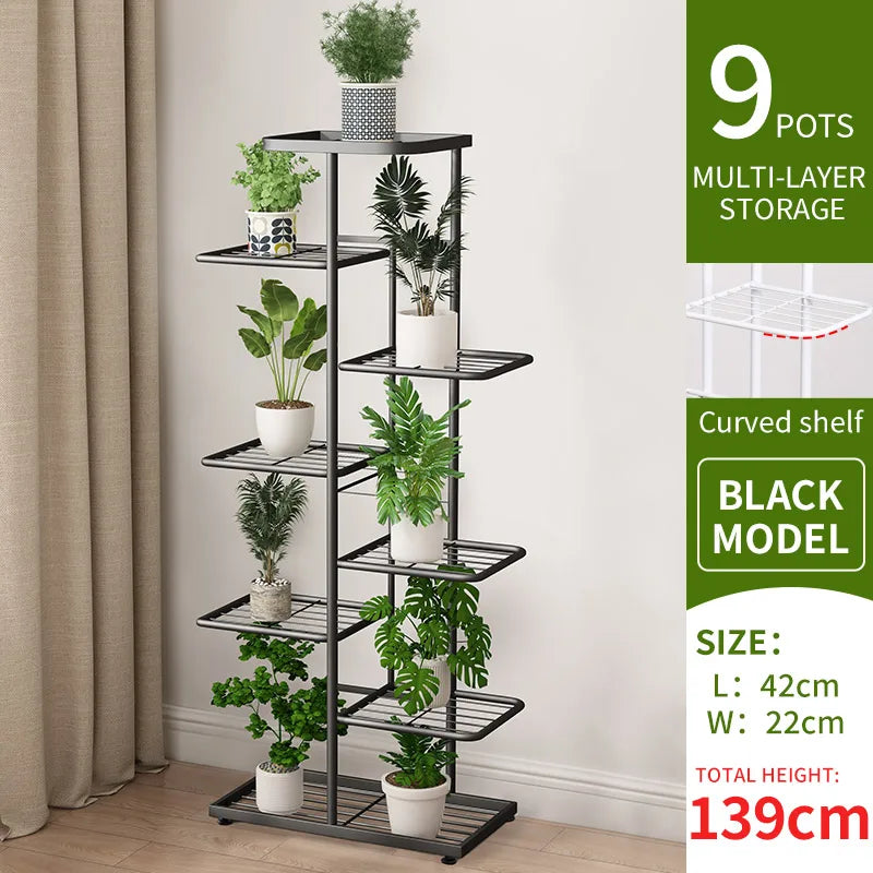 Plant Stand Flower Stand 4/6/8 Tier Flower Pot Shelf Balcony Indoor Multi-layer Storage Rack Succulent Plant Flower Rack