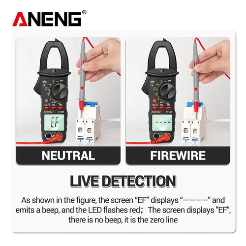 ANENG ST180  Digital Clamp Multimeter Meter AC Current  4000 Counts Ammeter Voltage Tester Car Amp Hz Capacitance NCV Ohm Tool