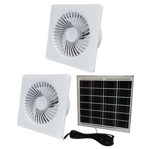 Solar 12V Extractor Ventilation Fan Energy-saving Exhaust Air Blower Air Vent Window Wall Fan Kitchen Bathroom Chicken/Duck Coop