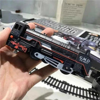 Classical Railway Freight Train Toy Electric Christmas Train Track Set with Light Tracks Model Toys for Kids Gift Children EzBuyCo