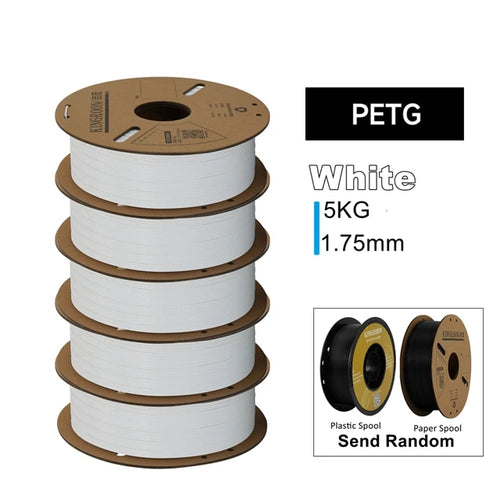 KINGROON 3D Printer Filament PLA PETG TPU ABS 5KG Bundle Black White Gray 1.75mm No bubbles Plastic 5 roll 1kg , Random Spool