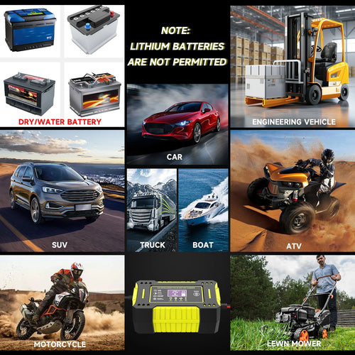 6A 12V Repair LCD Display Intelligent Car Battery Charger Car and Motorcycle Battery Charging Unit Lead-Acid Battery