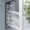 LED Shower Panel Tower System Rain Waterfall Shower Column Hydroelectricity LCD Display With Massage Body Spa Bath Shower Faucet