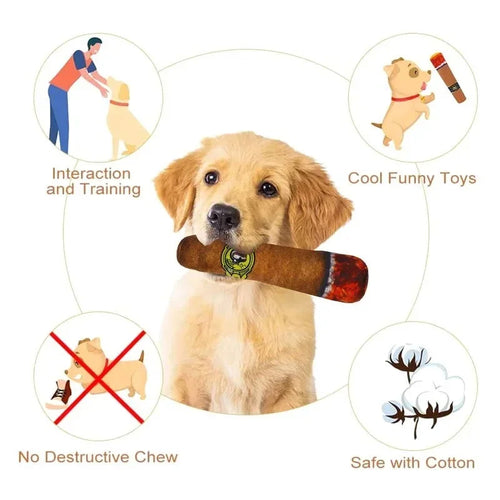 1pcs Pet Squeaky Toy Dog Joke Prank Toys Novelty Fake Cigarettes Cigar Vocalize Gift Funny Toy Dog Plush Toy Pet Training