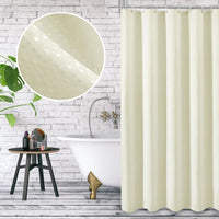 1pcs 180cm*180cm Plain Waffle Waterproof Mildew Resistant Polyester Shower Curtain Bathroom Partition Curtain With 12 Hooks