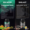 Sea Moss & Shilajit Bundle - 120 Capsules with Ashwagandha, Black Seed Oil, Turmeric