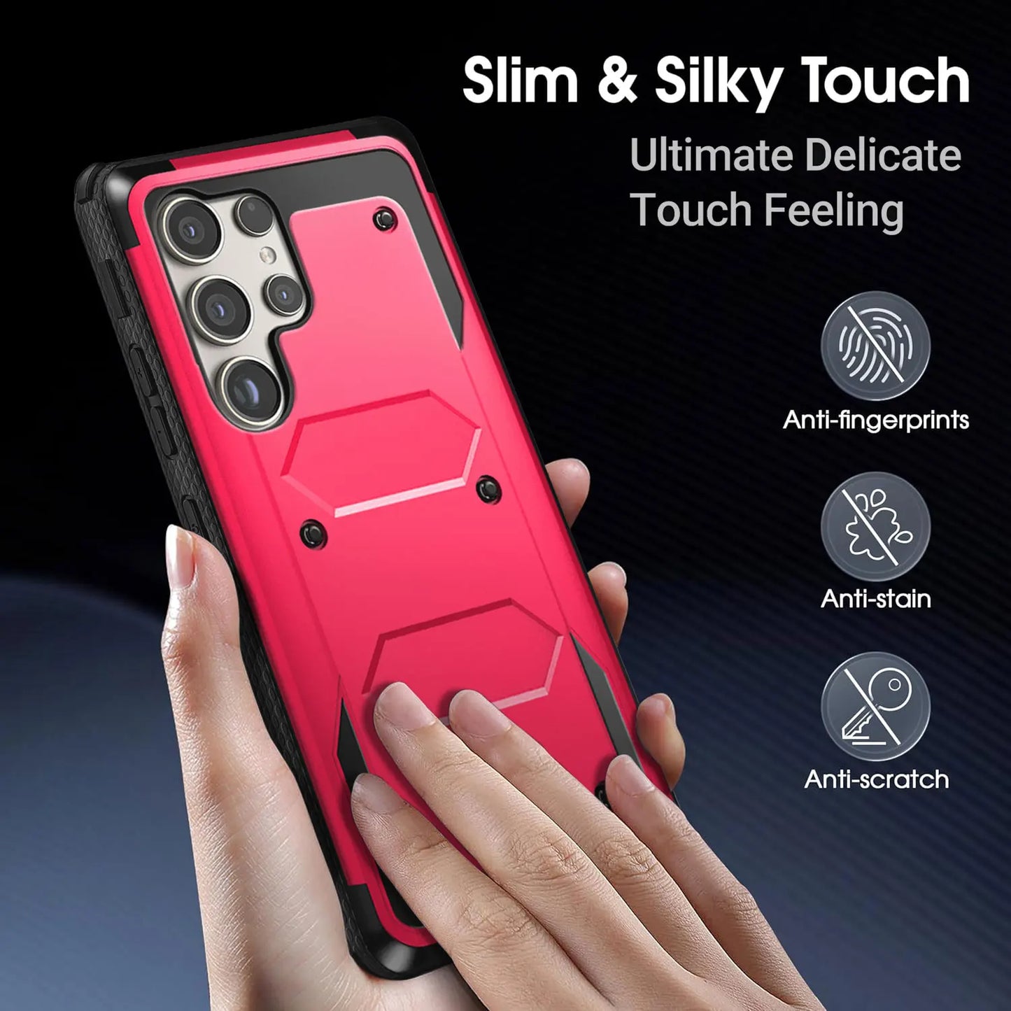 For Samsung Galaxy S24/S24+/S24 Plus/S24 Ultra 5G Phone Case Shockproof Protective Heavy Duty Rugged Hybrid Cover Rose