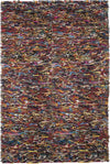 Leather Shag Collection Area Rug - 6' X 9', Multi, Hand-Knotted Modern Leather, Ideal For High Traffic Areas In Living Room,