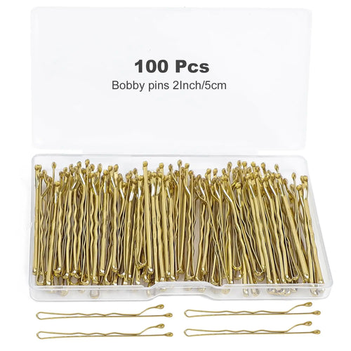 100 Pieces Hair Clip Black Hair Pin Set for Women Girls Kids Premium Wave Black Hair Pin with Storage Box