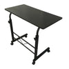 Black Pipe Rack Computer Desk, Side Table Mobile Standing, Adjustable Height & Movable, 60cm Particleboard with Triamine, Modern
