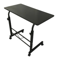 Black Pipe Rack Computer Desk, Side Table Mobile Standing, Adjustable Height & Movable, 60cm Particleboard with Triamine, Modern