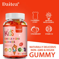 Children's OMEGA+DHA Gummies - Supports The Brain, Joints, Heart, Eyes and Immune System - Contains Omega 3 6 9 + DHA, Vitamin C
