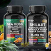 Sea Moss & Shilajit Bundle - 120 Capsules with Ashwagandha, Black Seed Oil, Turmeric