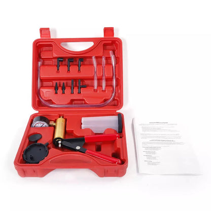 Manual Brake Bleeder Vacuum Pump Kit Automotive Fluid Tester with Gauge Adapters Test Tools Kit for Car Truck Van