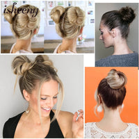 Fashion Messy Human Hair Buns Hairpieces Natural Black Brown Blonde Colors Ponytail Scrunchie Hair Extension Easy to Wear 15g/pc