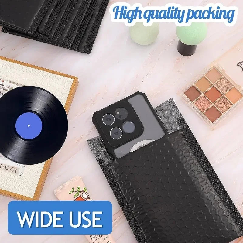 50/10pcs Self-Seal Packaging Bags Black White Bubble Envelopes Bag Waterproof Mailers Shipping Envelope Pouch Storage Organizer