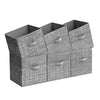 SONGMICS Storage Cubes, 11.8-Inch Non-Woven Fabric Bins with Double Handles, Set of 6, Closet Organizers for Shelves, Foldable