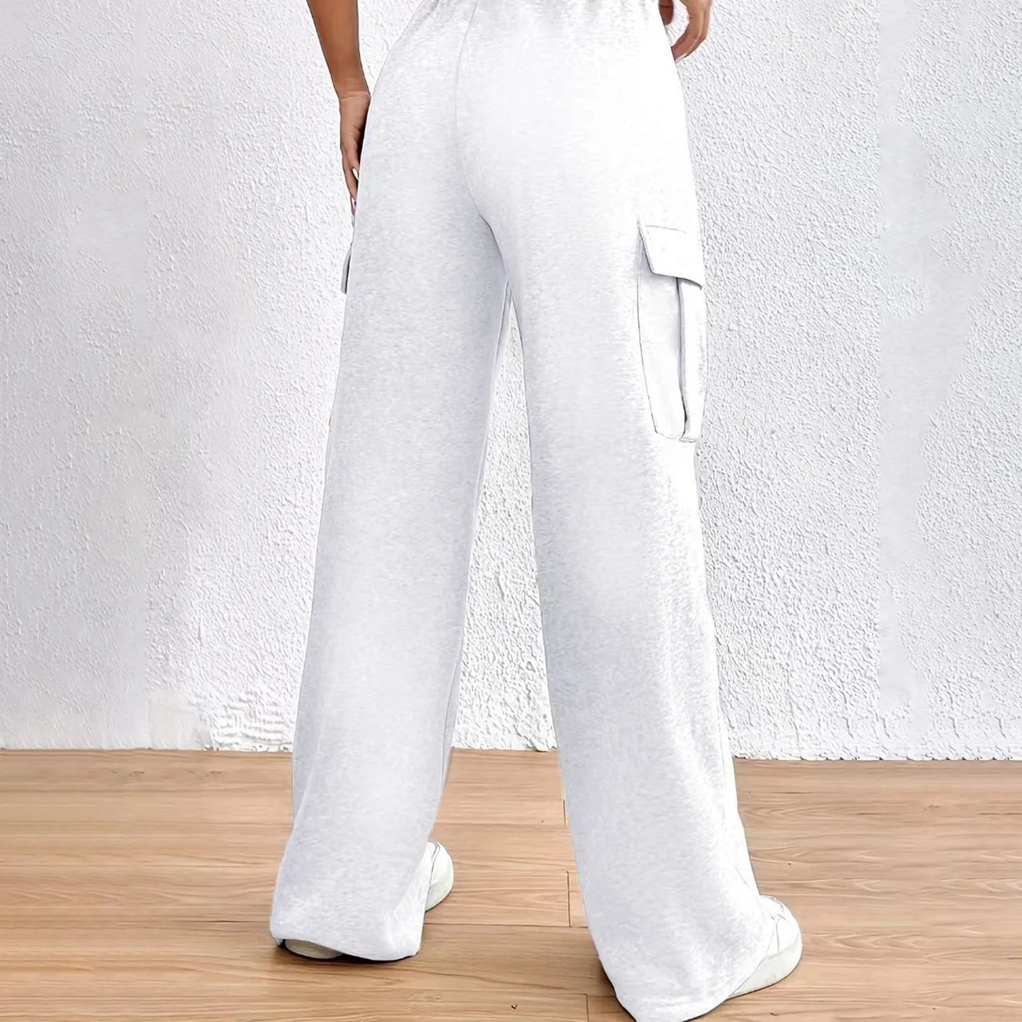Women'S Autumn/Winter Sweatpants High Waisted Loose Wide Leg Pants Street Style Casual Workout Joggers Straight Crotch Trousers