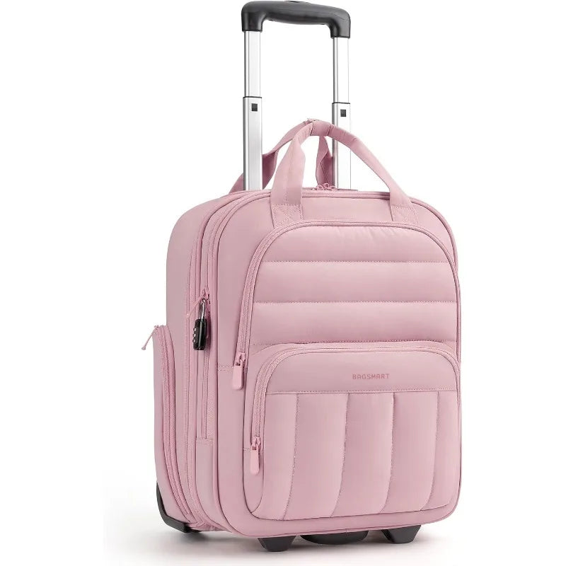 Underseat Carry on Luggage with Wheels, 16-inch Under Seat Luggage, Lightweight Travel Luggage Travel Suitcase for Women