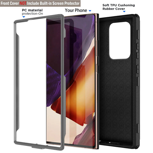 For Samsung Galaxy Note 20/Note 20 Ultra 5G Phone Case Shockproof Protective Heavy Duty Rugged Hybrid Cover Gray