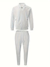 2 Pieces Classic Men's Sportswear Set - Soft, Breathable, Full Zip Tracksuit